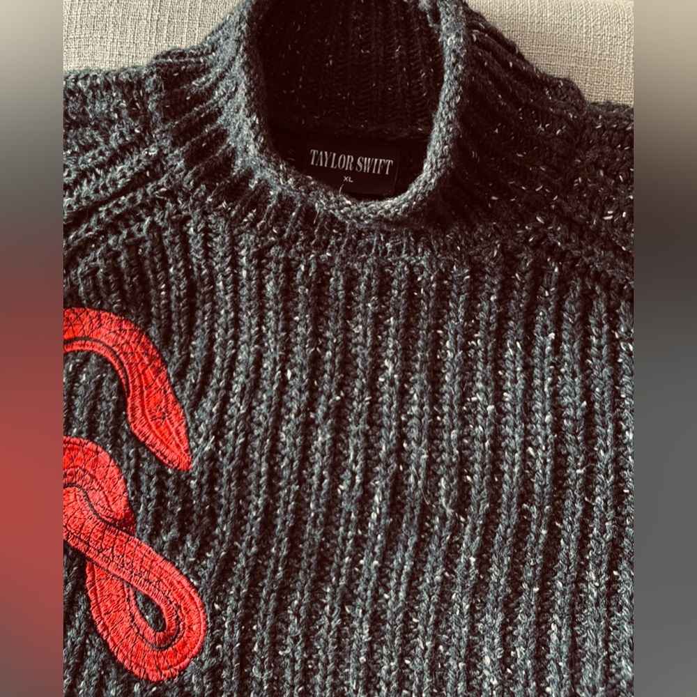 Official Taylor Swift Merch - Reputation Mock Sweater with Snake Embroidered